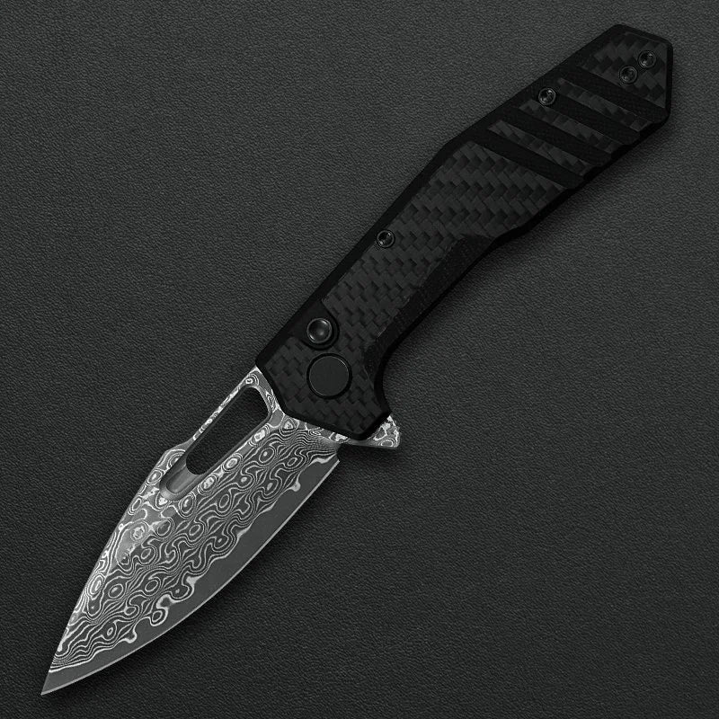 Critical Strike B508-LCFTM front view – 3.26" Satin VG10 Damascus folding knife