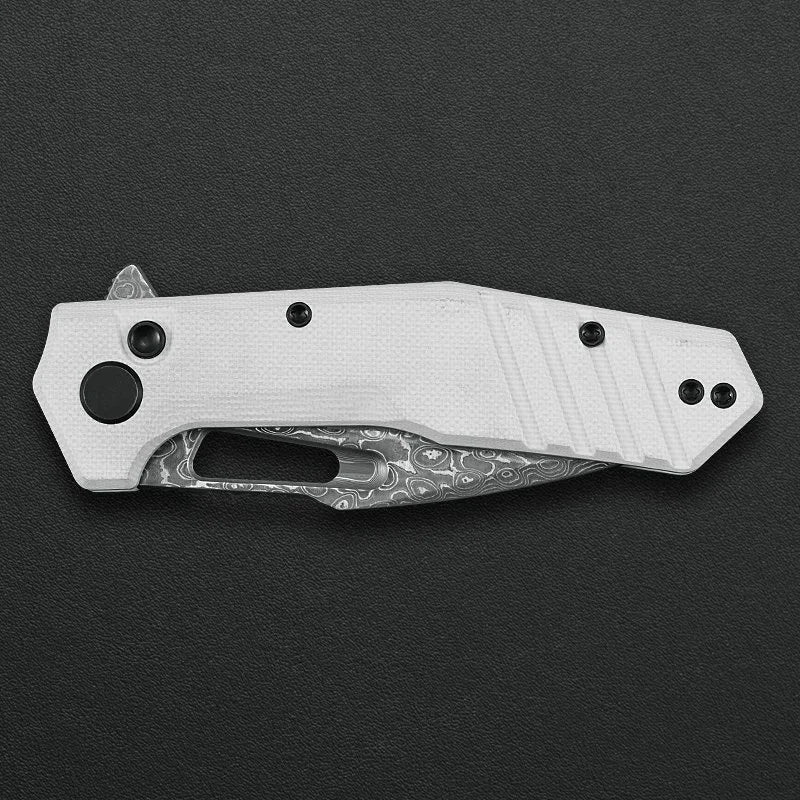 Critical Strike Rowdy B508-WHTM white G10 handle scales