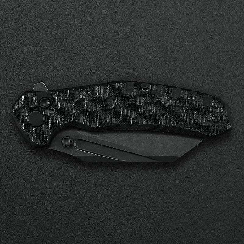 Critical Strike Shamu B510-BKBW VG10 folding knife, handle detail