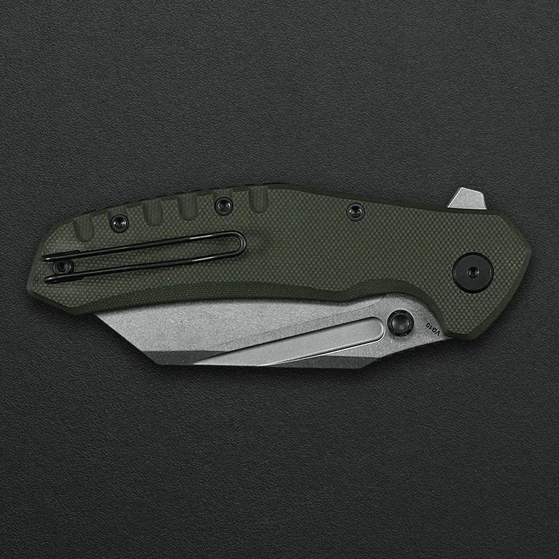 Critical Strike Shamu B510-GNSW VG10 folding knife, button lock detail