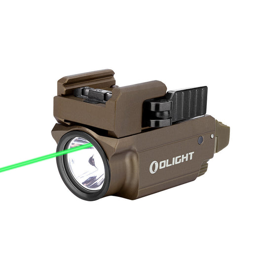 Olight Baldr Mini 600 Lumen / Green Laser Rechargeable Tactical Light - Desert Tan