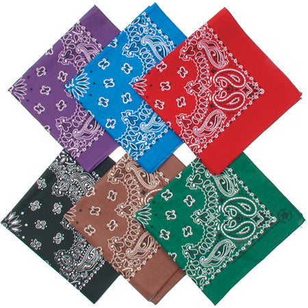Classic Paisley Cotton Bandana - Dark Purple