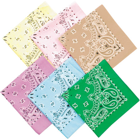 Classic Paisley Cotton Bandana - Light Blue