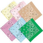 Classic Paisley Cotton Bandana - Light Tan