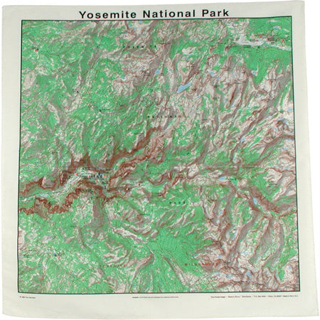 Topographic Map Cotton Bandana - Yosemite