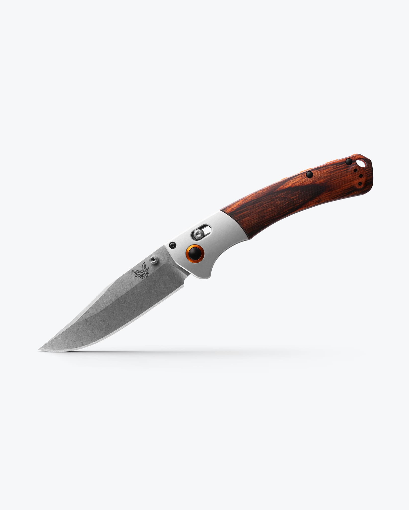 Benchmade Crooked River 15080-2 open position showing CPM-S30V clip point blade