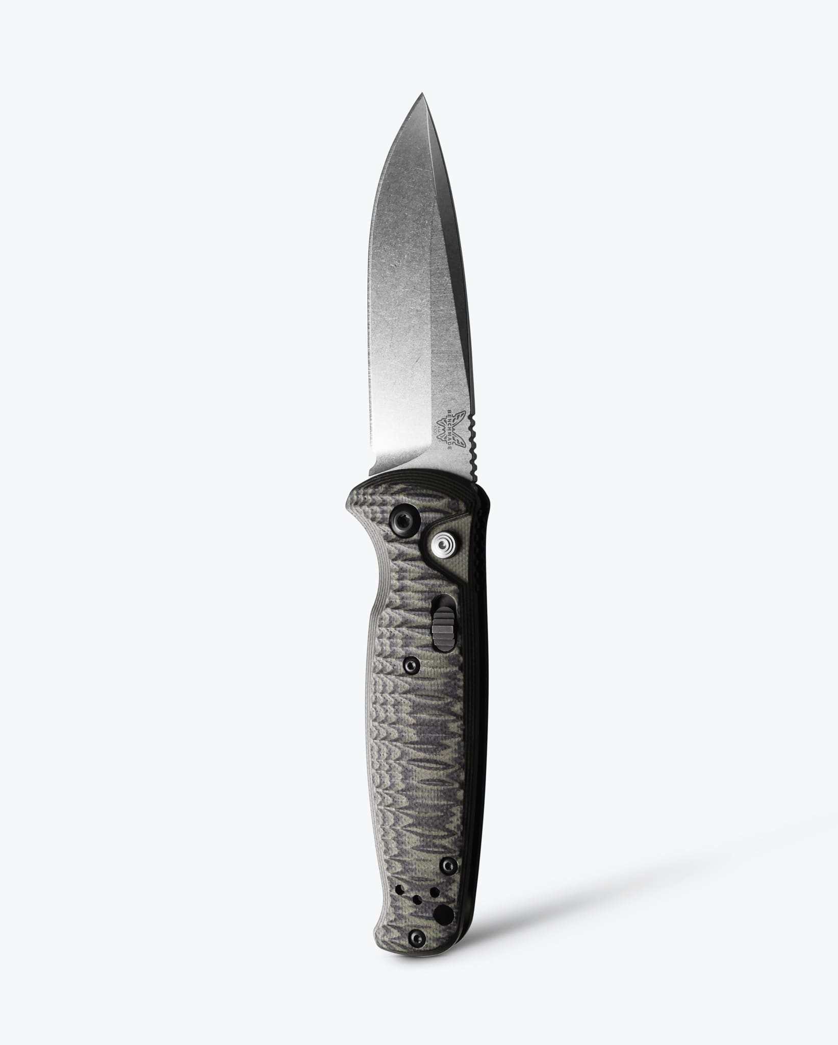 Benchmade 4300-1 CLA open position showing 3.40" satin 154CM drop point blade