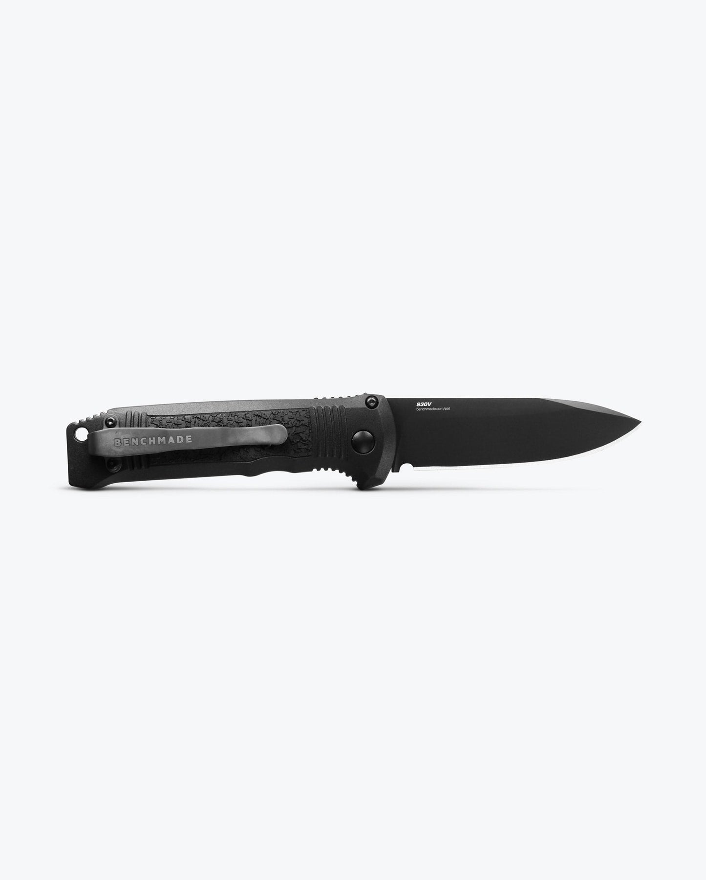 Benchmade 4400BK Casbah back side open view with gray PVD deep-carry pocket clip