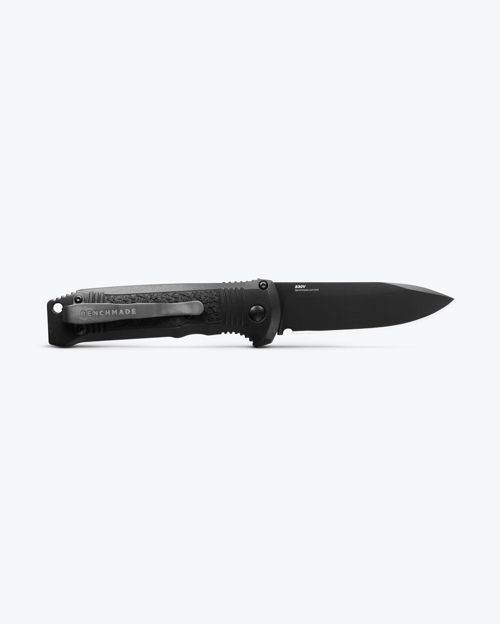 Benchmade 4400BK Casbah back side open view with gray PVD deep-carry pocket clip