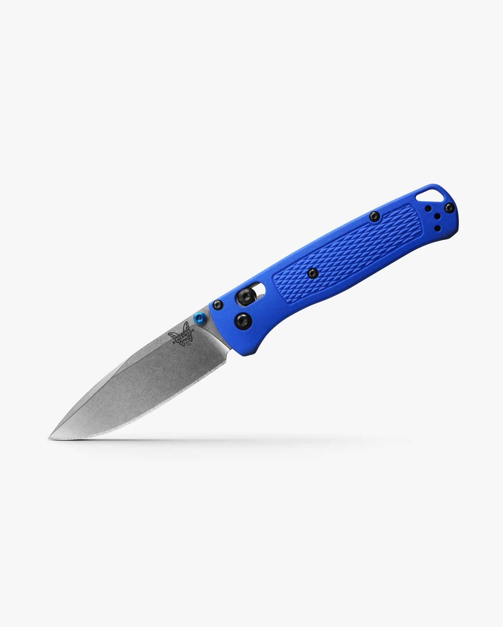 Benchmade Bugout 535 open position showing CPM-S30V drop point blade