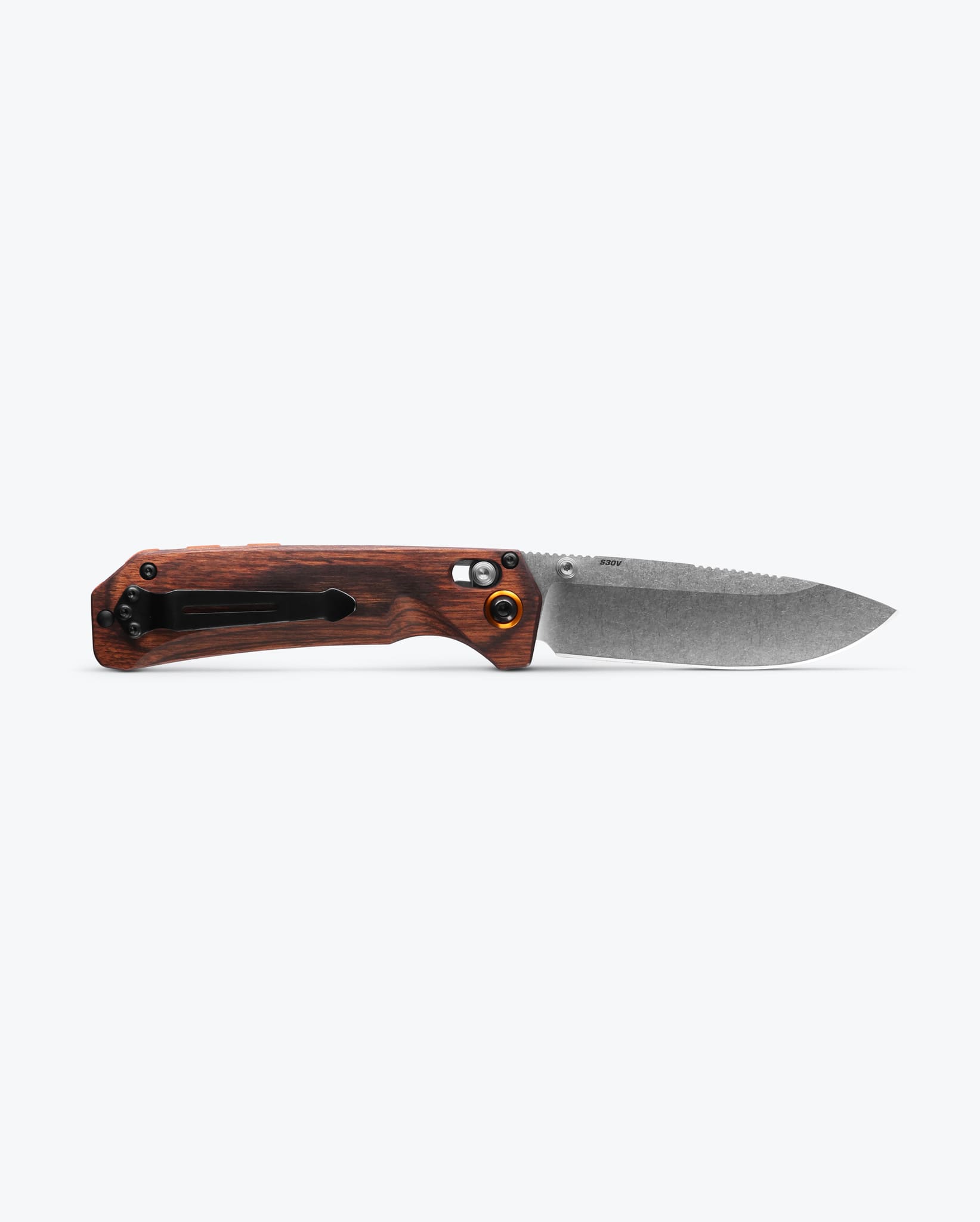 Benchmade Grizzly Creek 15062 blade detail with folding gut hook