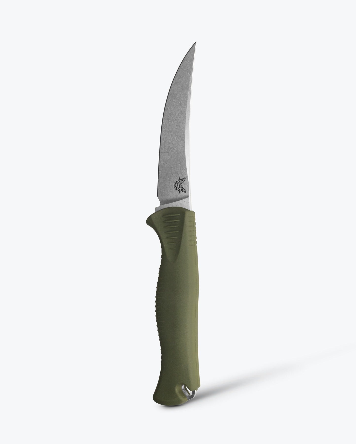 Benchmade Meatcrafter 15505 front view – 4″ CPM-154 trailing point fixed blade