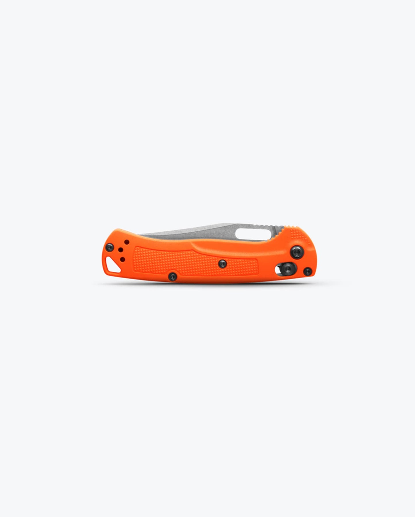 Benchmade Mini Taggedout 15533 closed view – orange Grivory handle