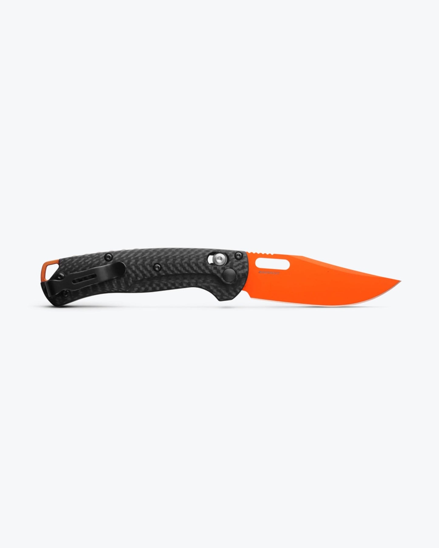 Benchmade Mini Taggedout 15533OR-01 blade detail – CPM-MagnaCut clip point