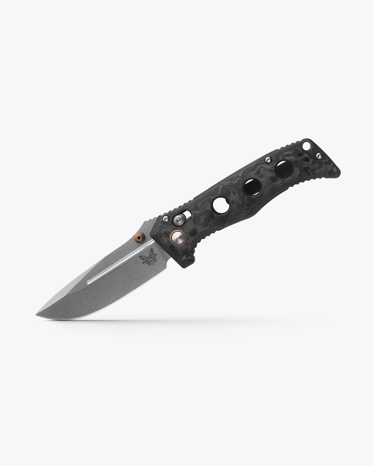 Benchmade 273-03 Mini Adamas blade detail, satin CPM-MagnaCut drop point