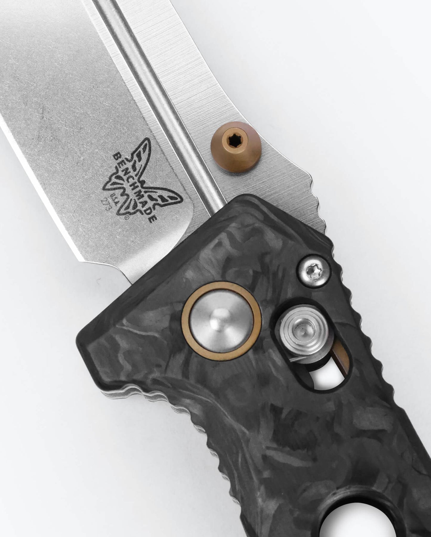 Benchmade 273-03 Mini Adamas marbled carbon fiber handle scales
