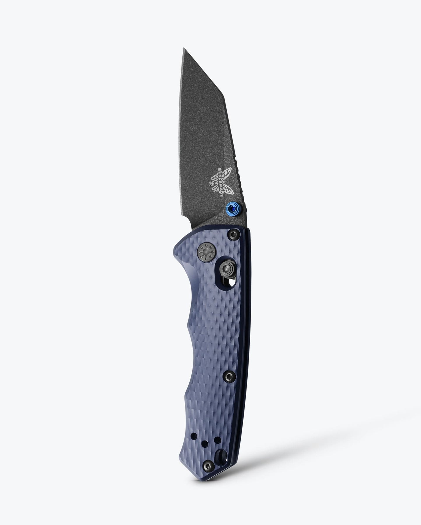 Benchmade Full Immunity 290BK open position showing 2.49" Cobalt Black Cerakote CPM-M4 Wharncliffe blade
