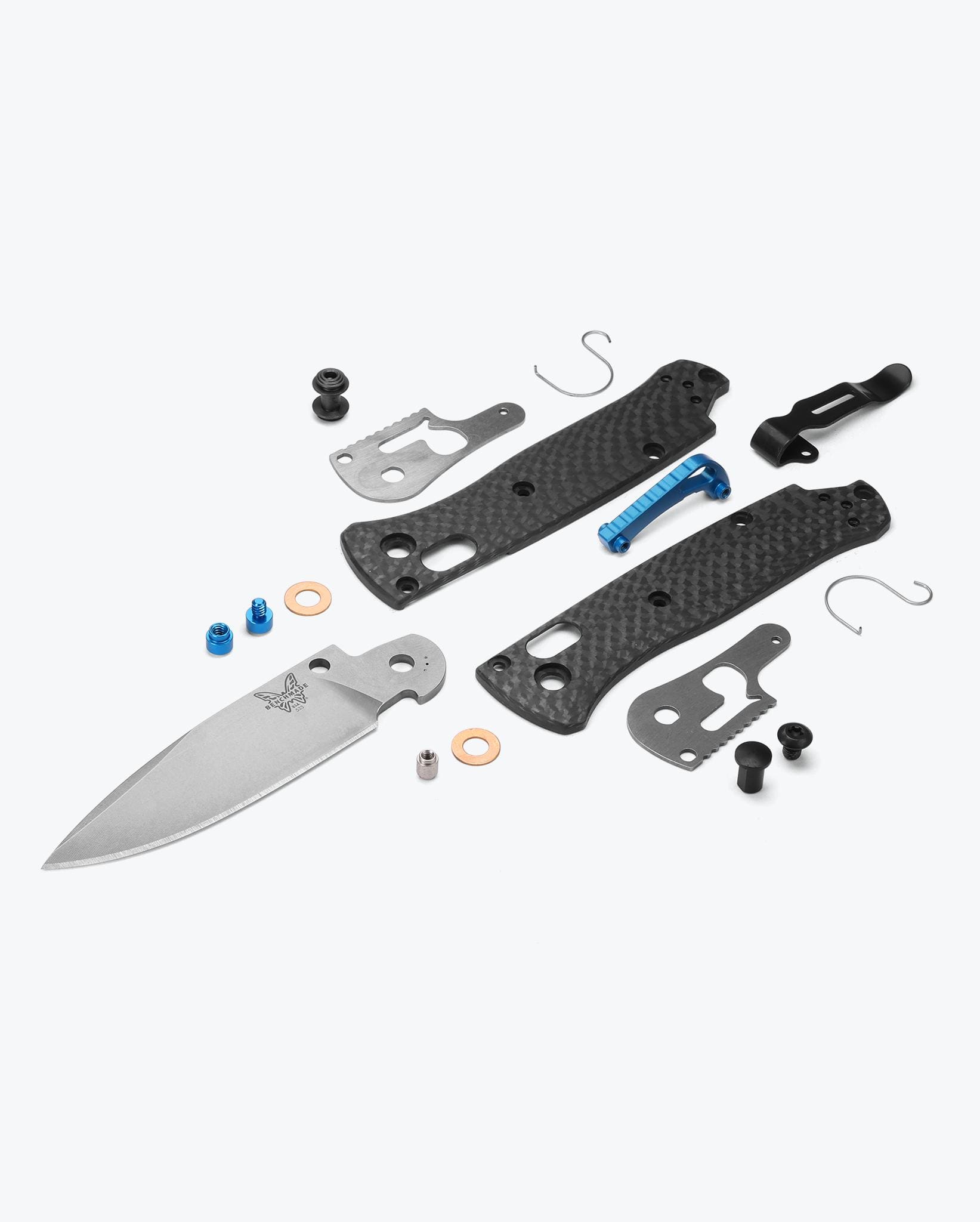 Benchmade Mini Bugout 533-3 milled carbon fiber handle and component detail