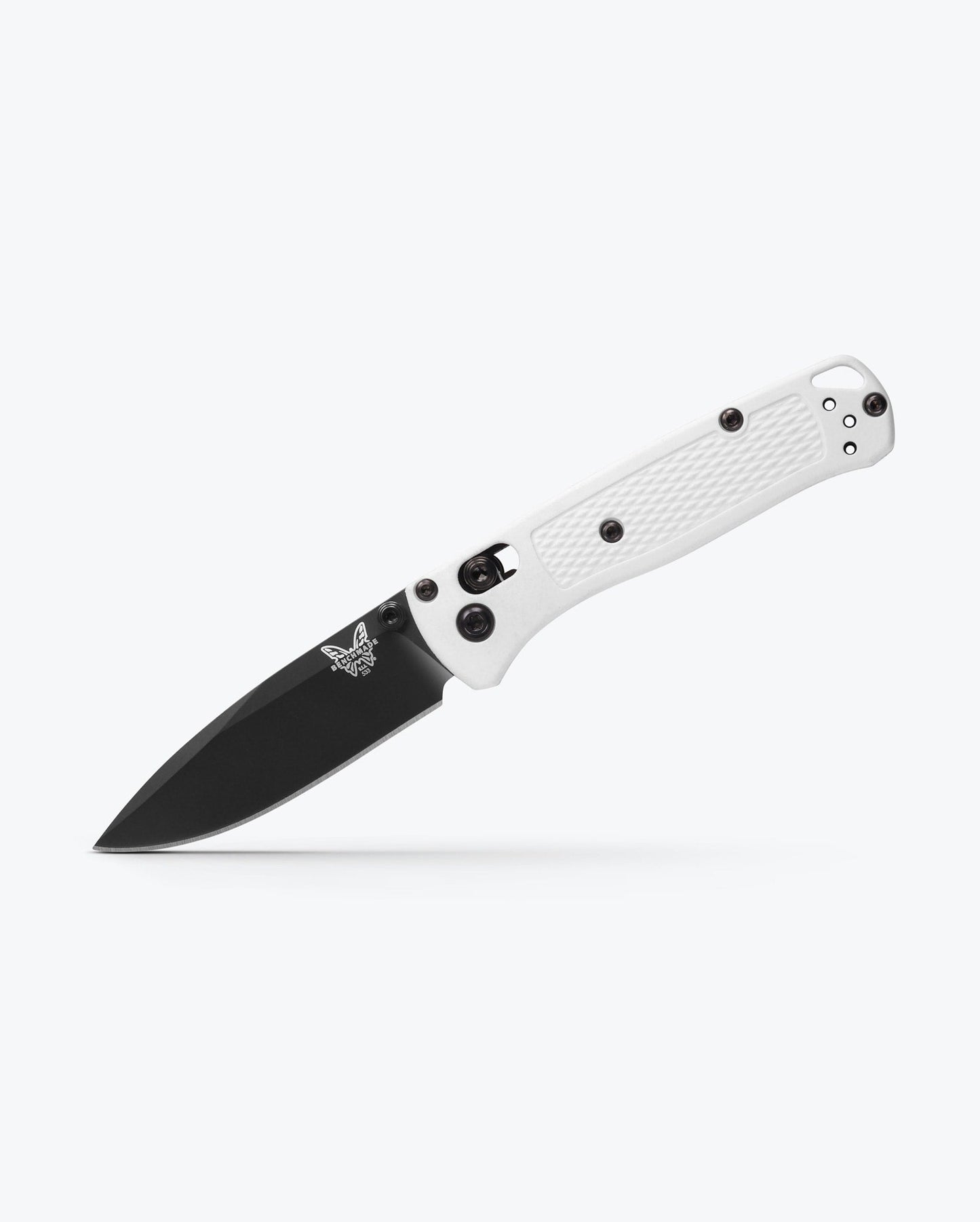 Benchmade Mini Bugout 533BK-1 open position showing black CPM-S30V drop-point blade