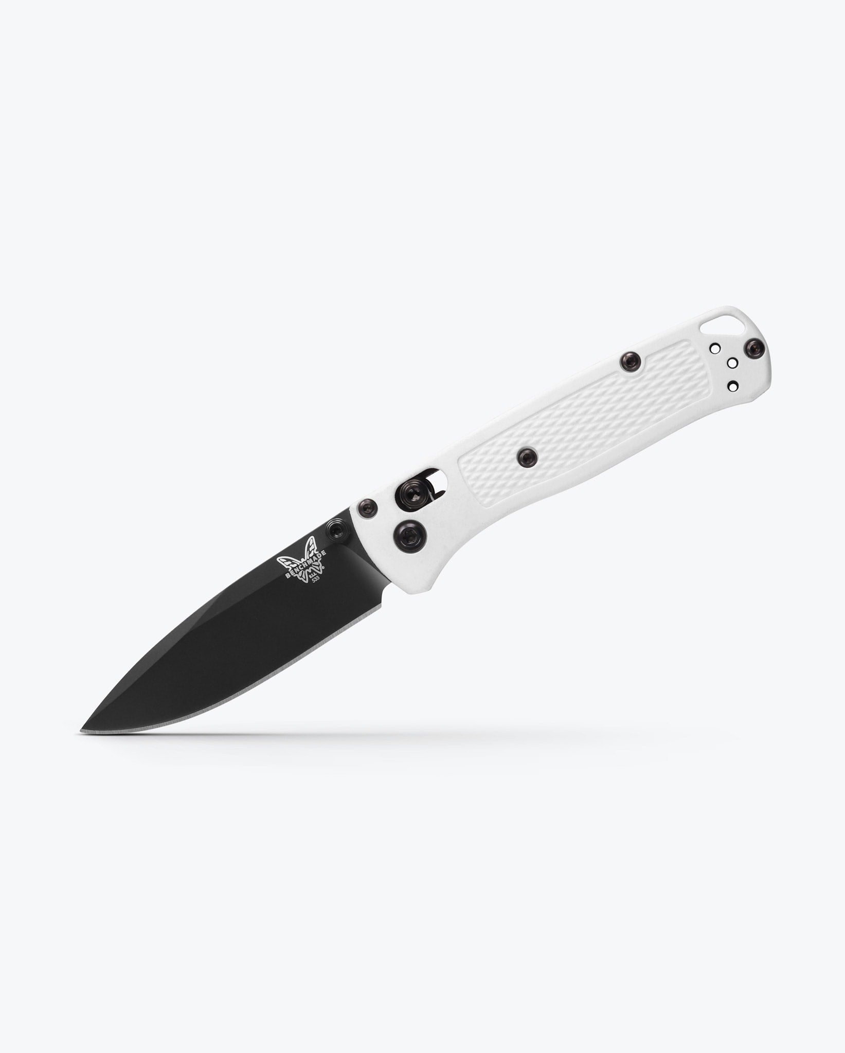 Benchmade Mini Bugout 533BK-1 open position showing black CPM-S30V drop-point blade