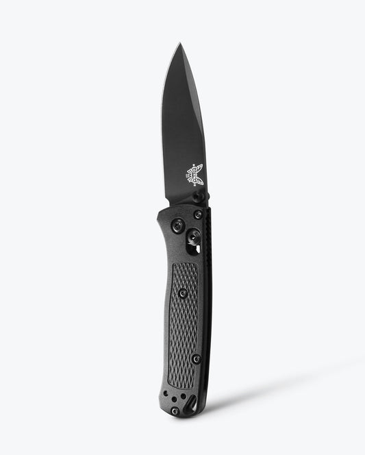 Benchmade Mini Bugout 533BK-2 front view, 2.82 inch black CPM-S30V drop-point folding knife