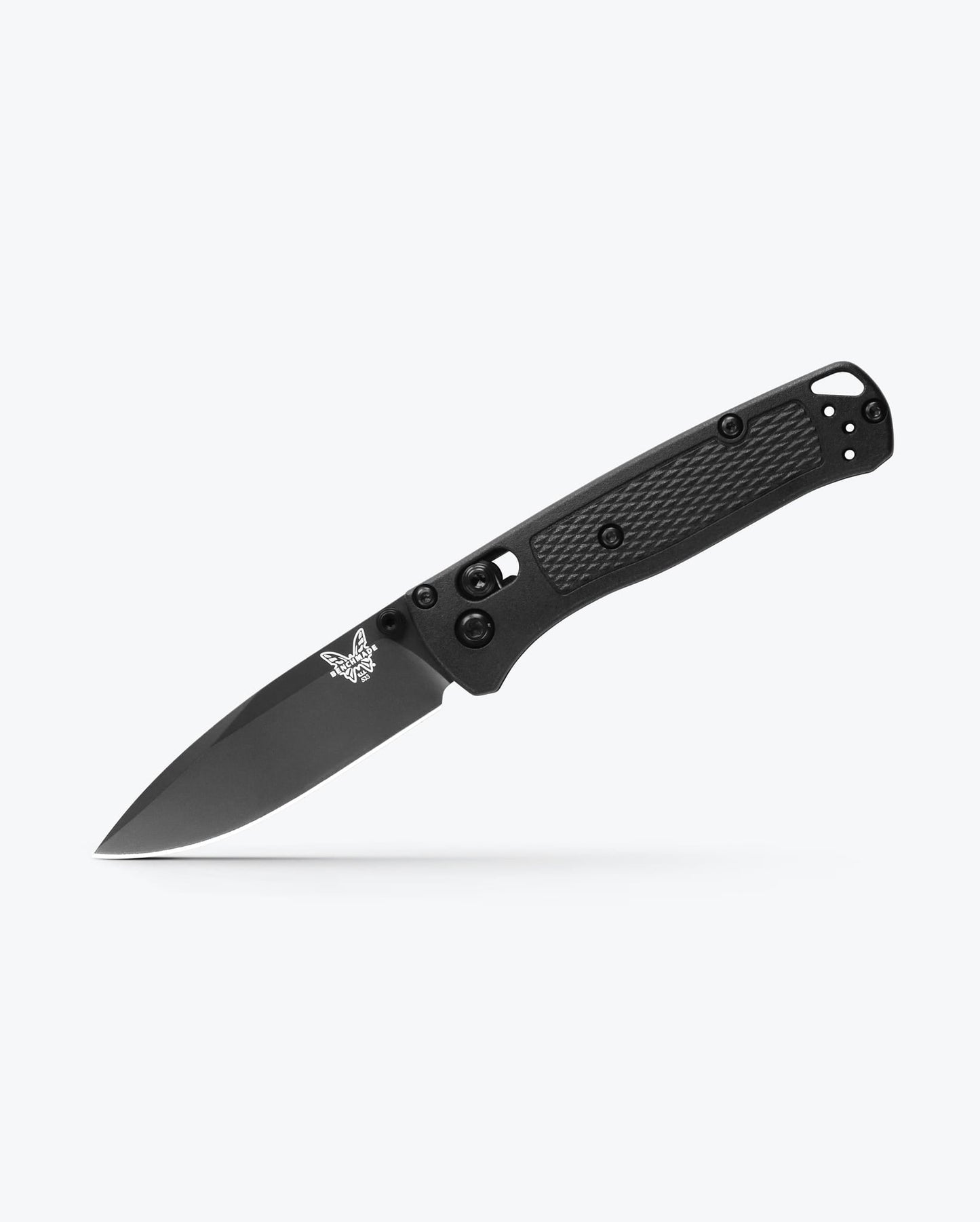 Benchmade Mini Bugout 533BK-2 open position showing black CPM-S30V drop-point blade