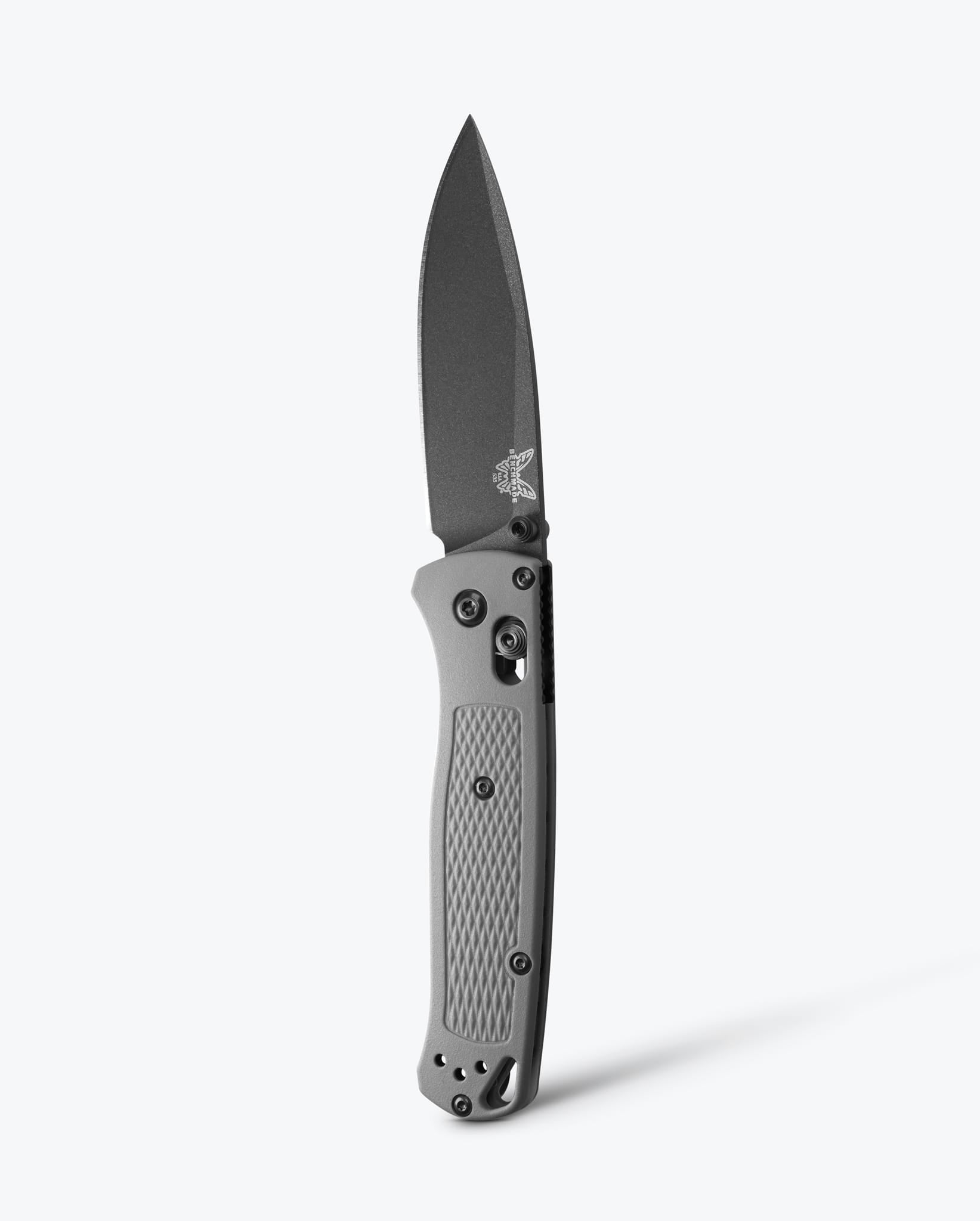 Benchmade Bugout 535BK-08 front view, 3.24 inch CPM-S30V gray Cerakote drop-point folding knife