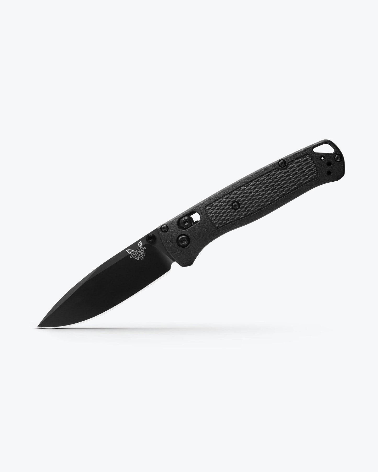 Benchmade Bugout 535BK-2 open position showing CPM-S30V drop-point blade