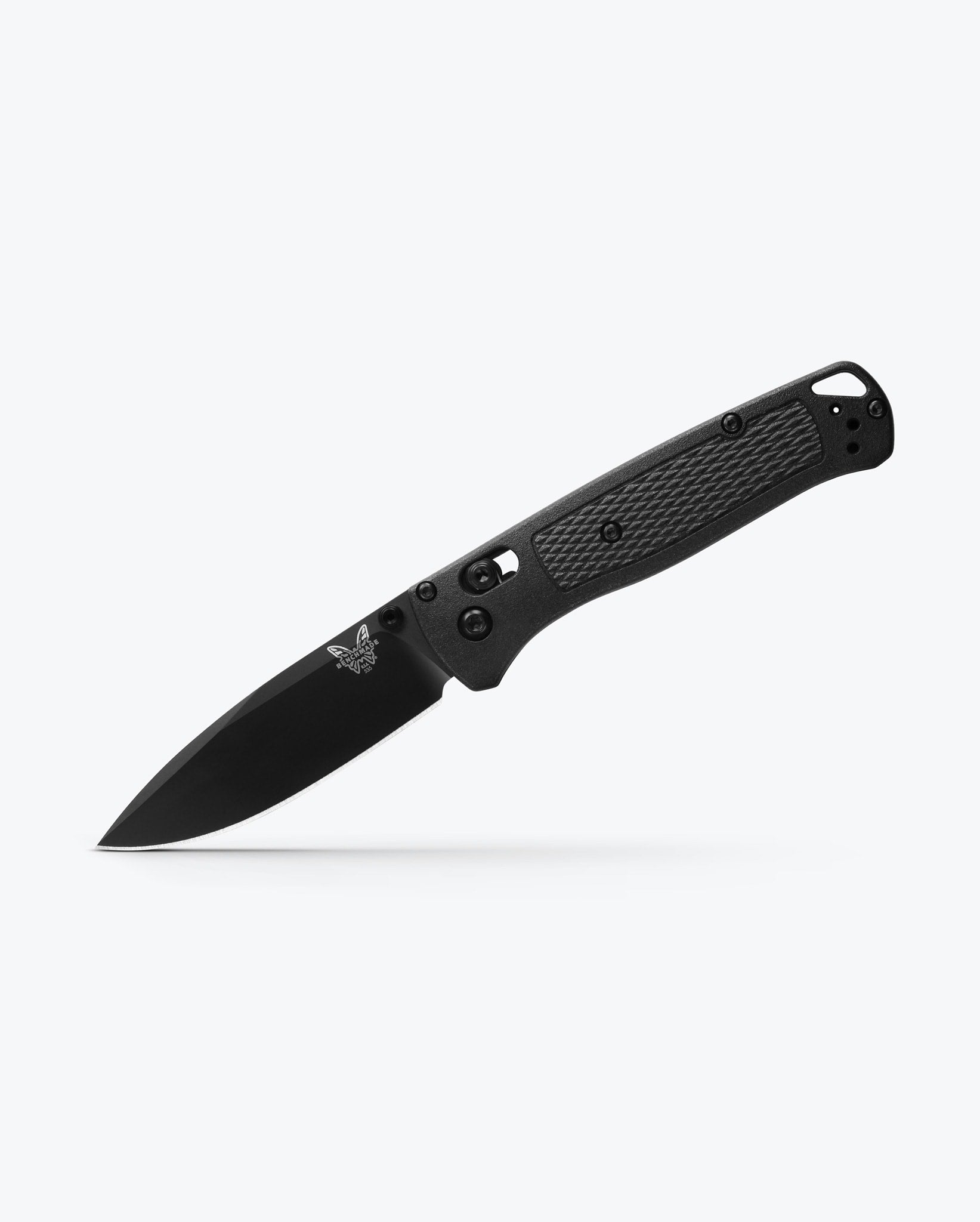 Benchmade Bugout 535BK-2 open position showing CPM-S30V drop-point blade