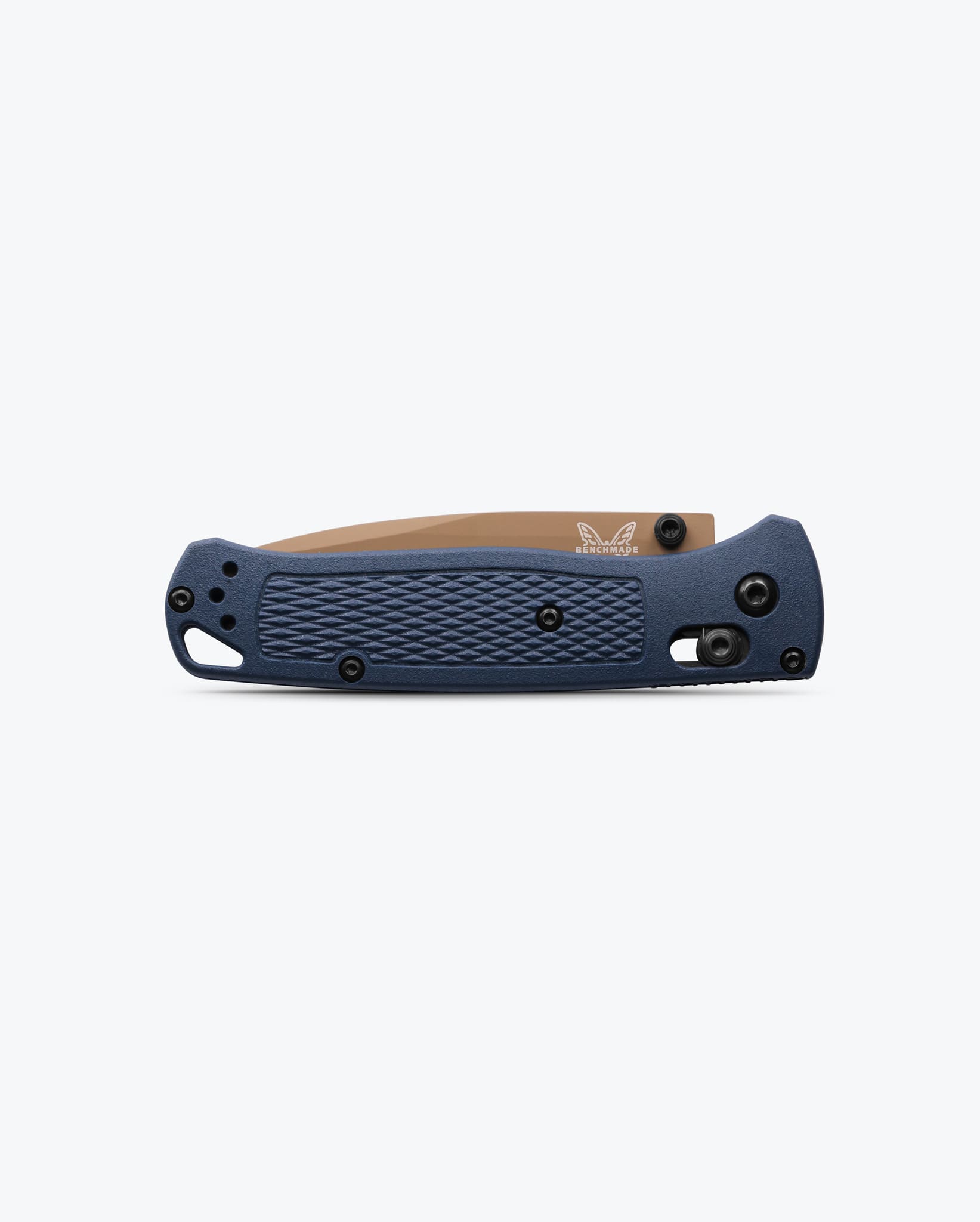Benchmade Bugout 535FE-05 closed view showing Crater Blue Grivory handle