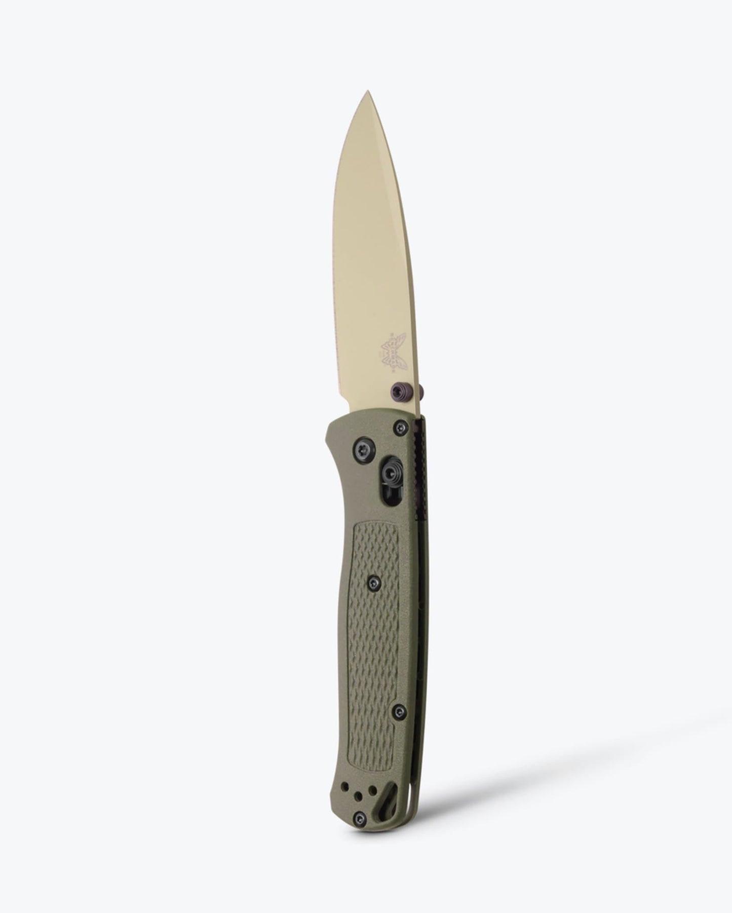 Benchmade Bugout 535TN-11 front view – 3.24″ CPM-S30V Desert Verde Cerakote drop point folding knife