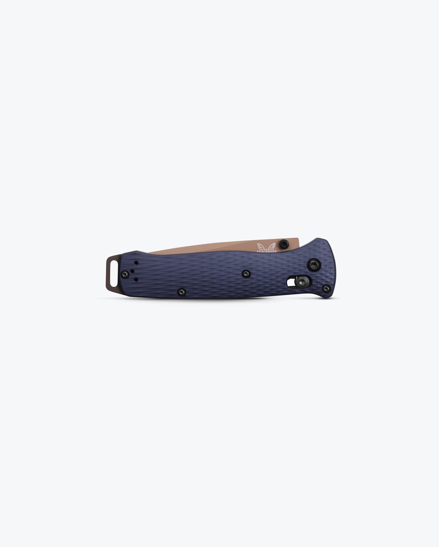Benchmade Bailout 537FE-02 closed view showing Crater Blue aluminum handle
