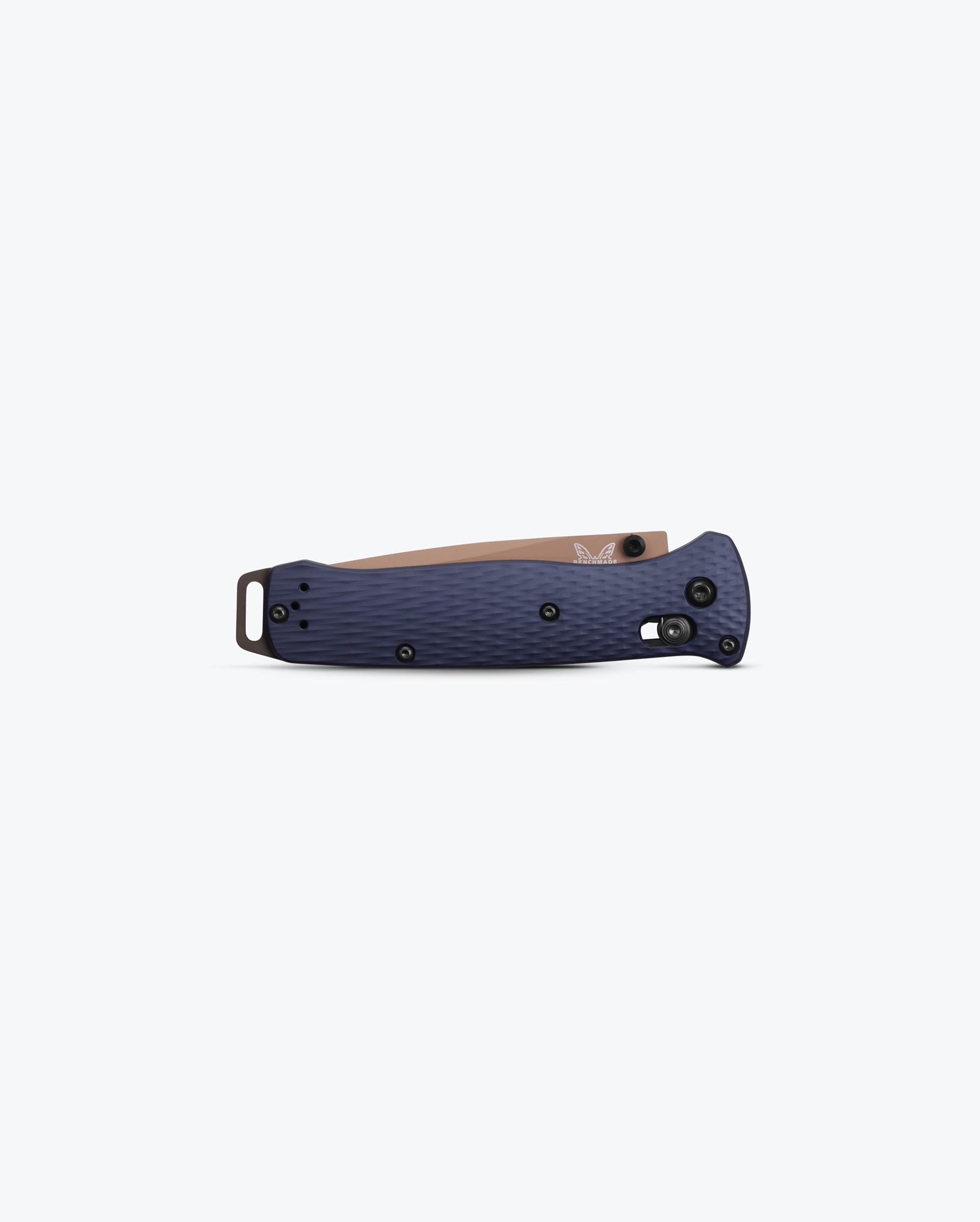 Benchmade Bailout 537FE-02 closed view showing Crater Blue aluminum handle