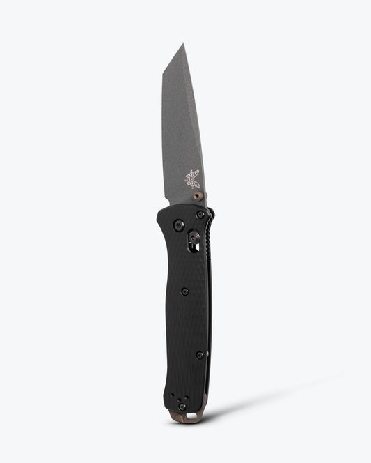Benchmade Bailout 537GY-03 front view, 3.38 inch CPM-M4 Tungsten Gray tanto folding knife