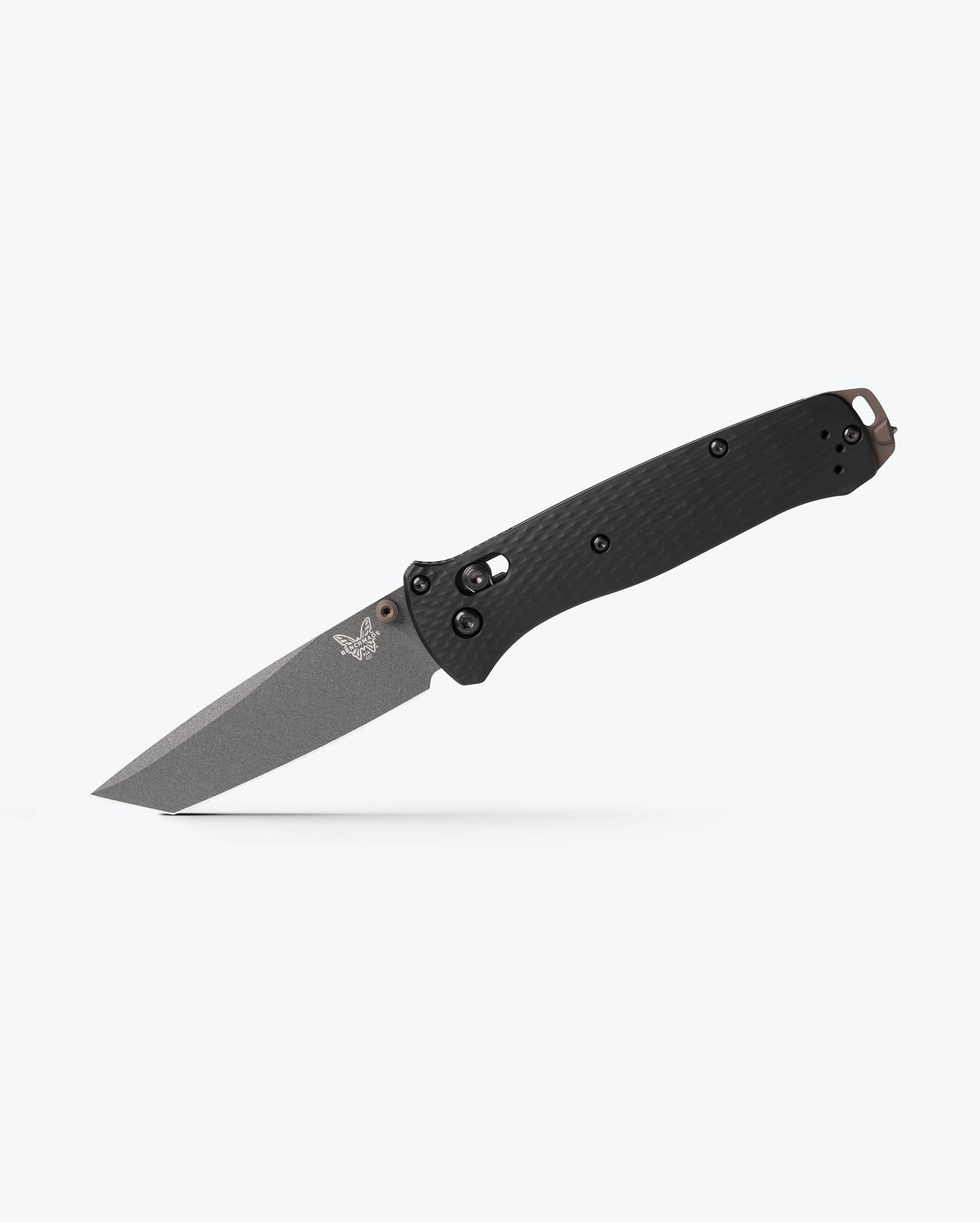 Benchmade Bailout 537GY-03 open position showing CPM-M4 tanto blade