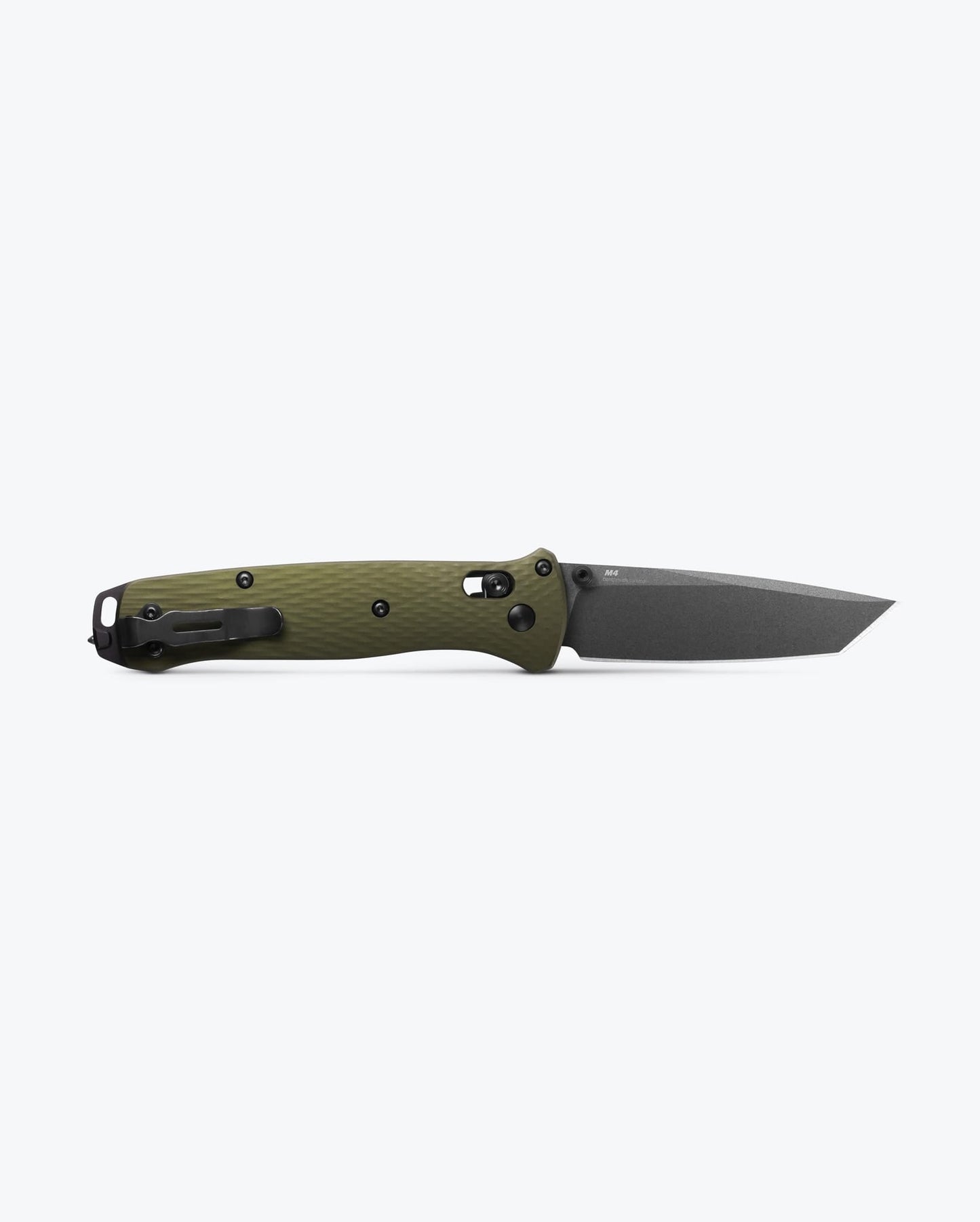 Benchmade Bailout 537GY-1 blade detail, satin CPM-M4 tanto