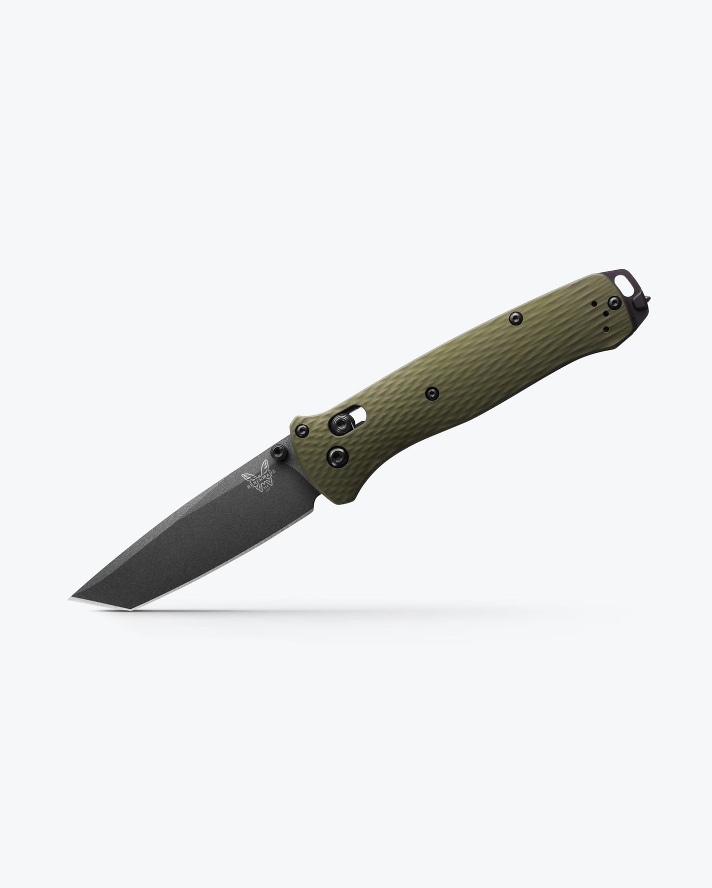 Benchmade Bailout 537GY-1 open position showing CPM-M4 tanto blade