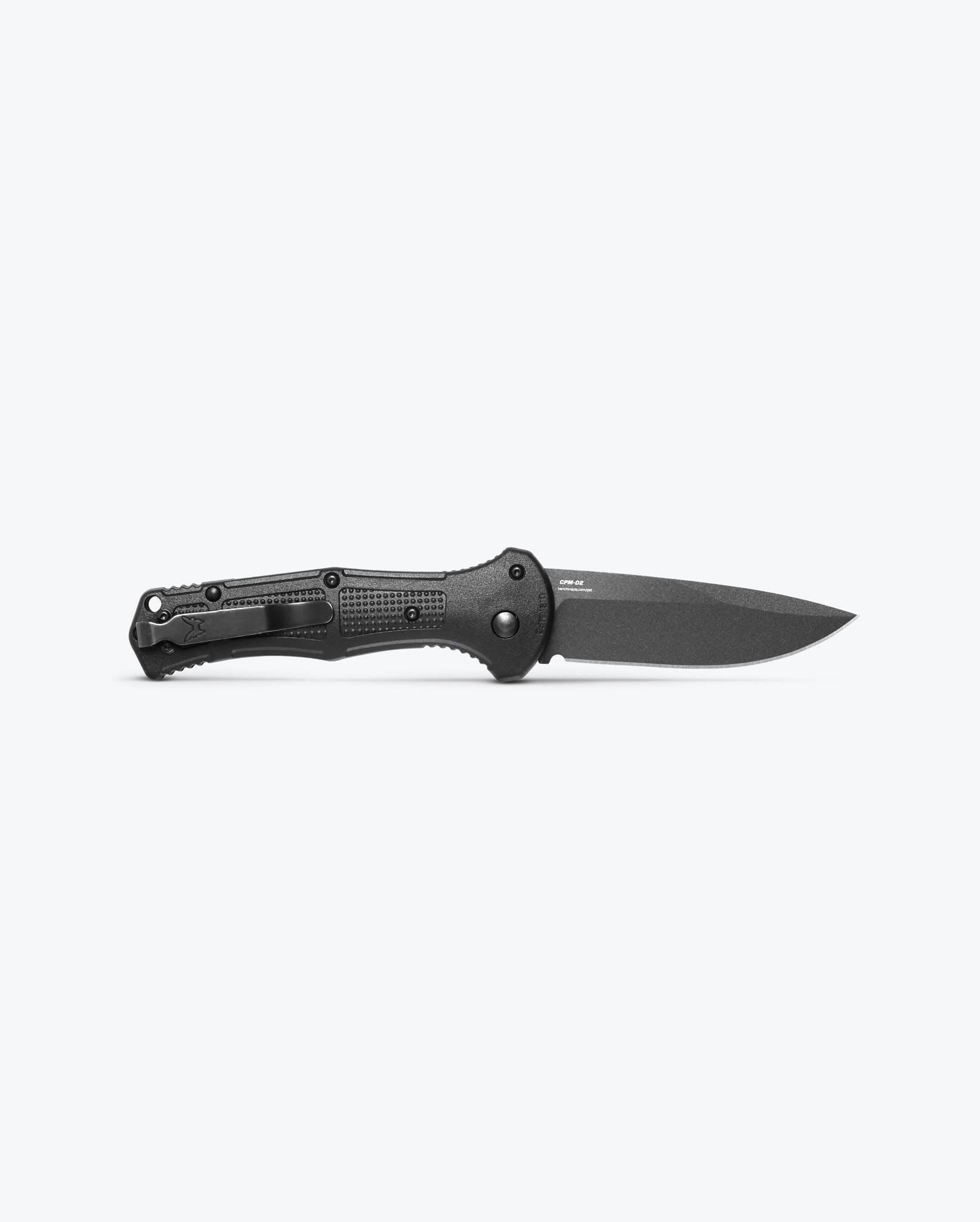 Benchmade Claymore 9070BK blade detail, CPM-D2 drop-point