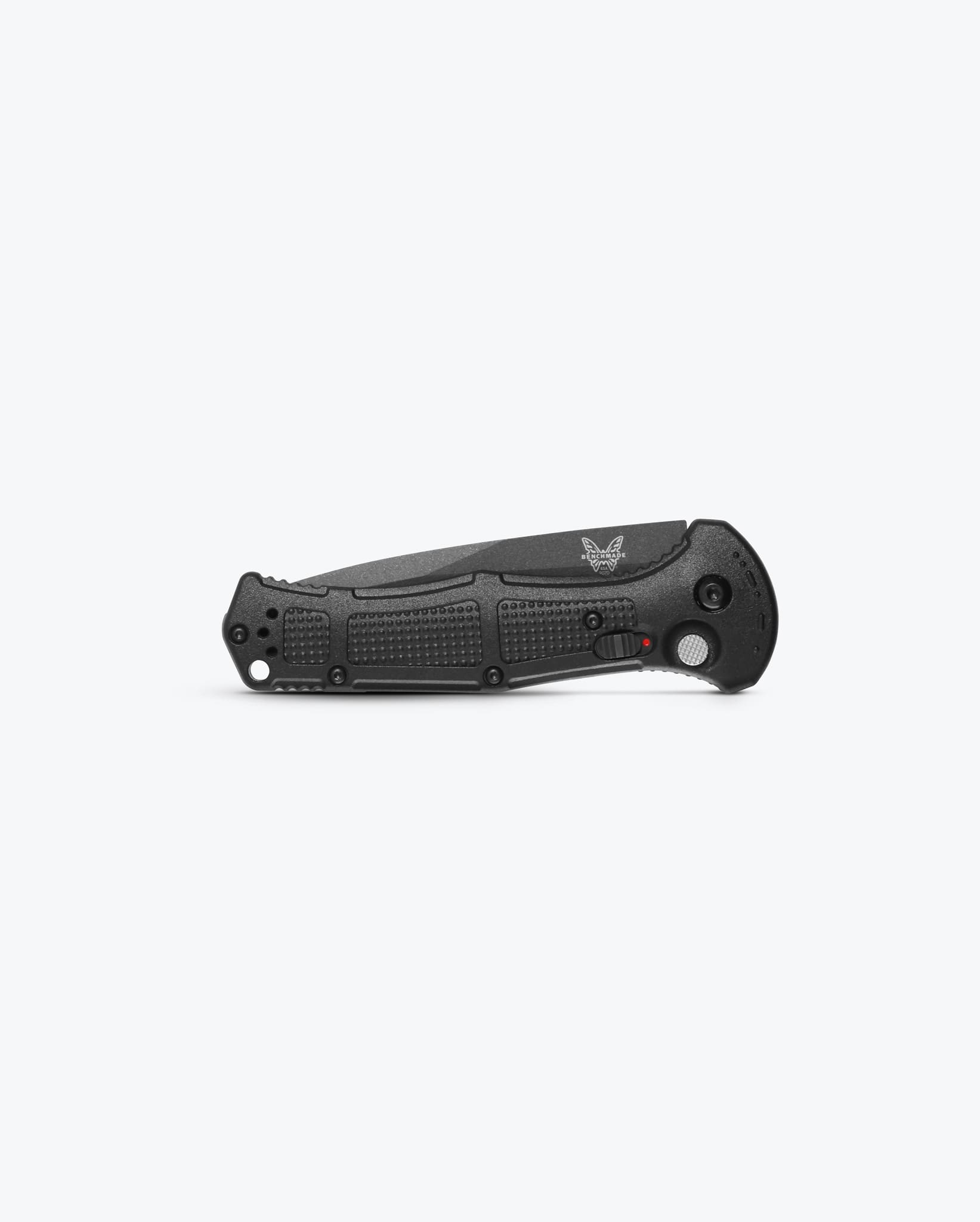 Benchmade Claymore 9070BK closed view showing black Grivory handle
