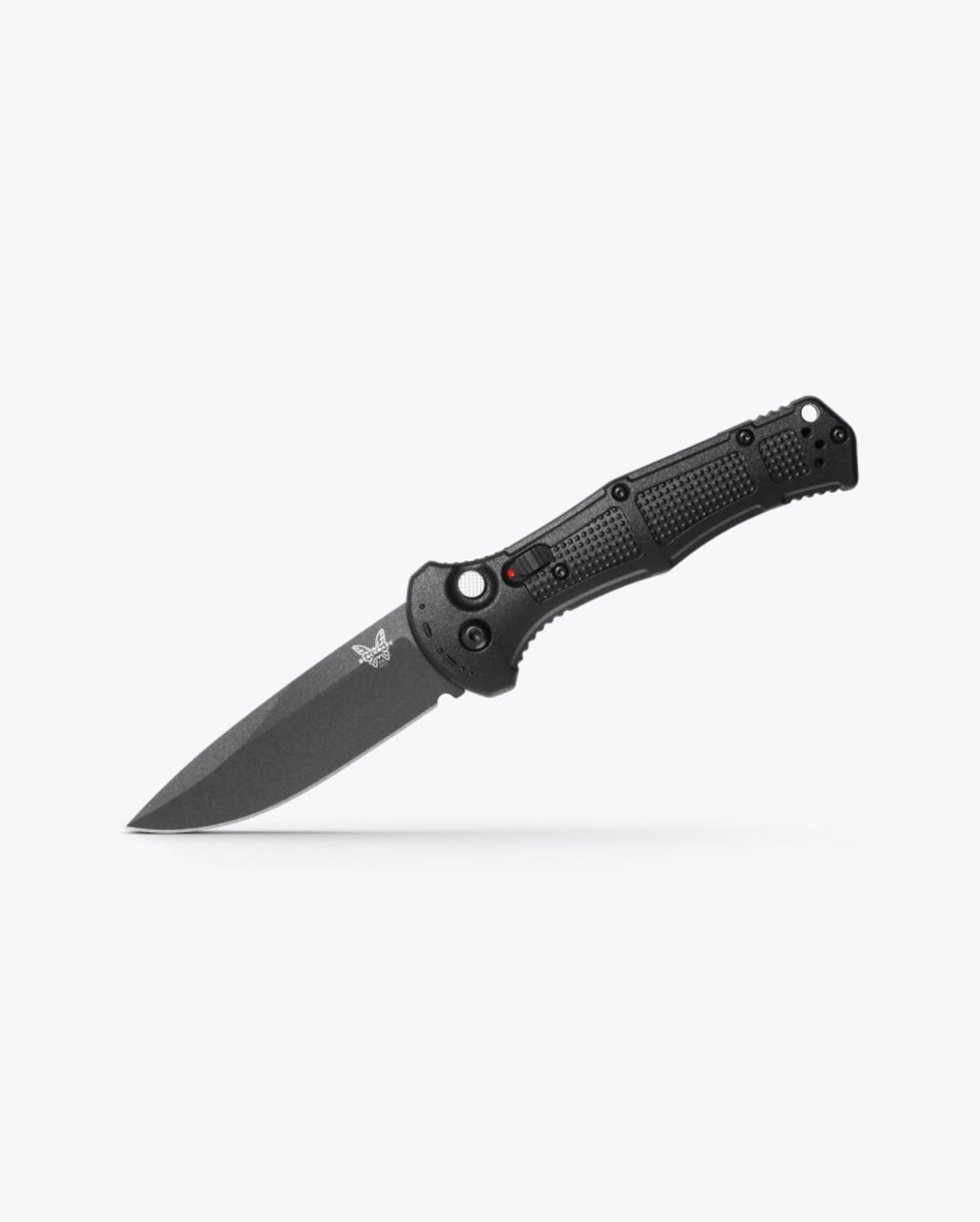 Benchmade Claymore 9070BK open position showing CPM-D2 drop-point blade