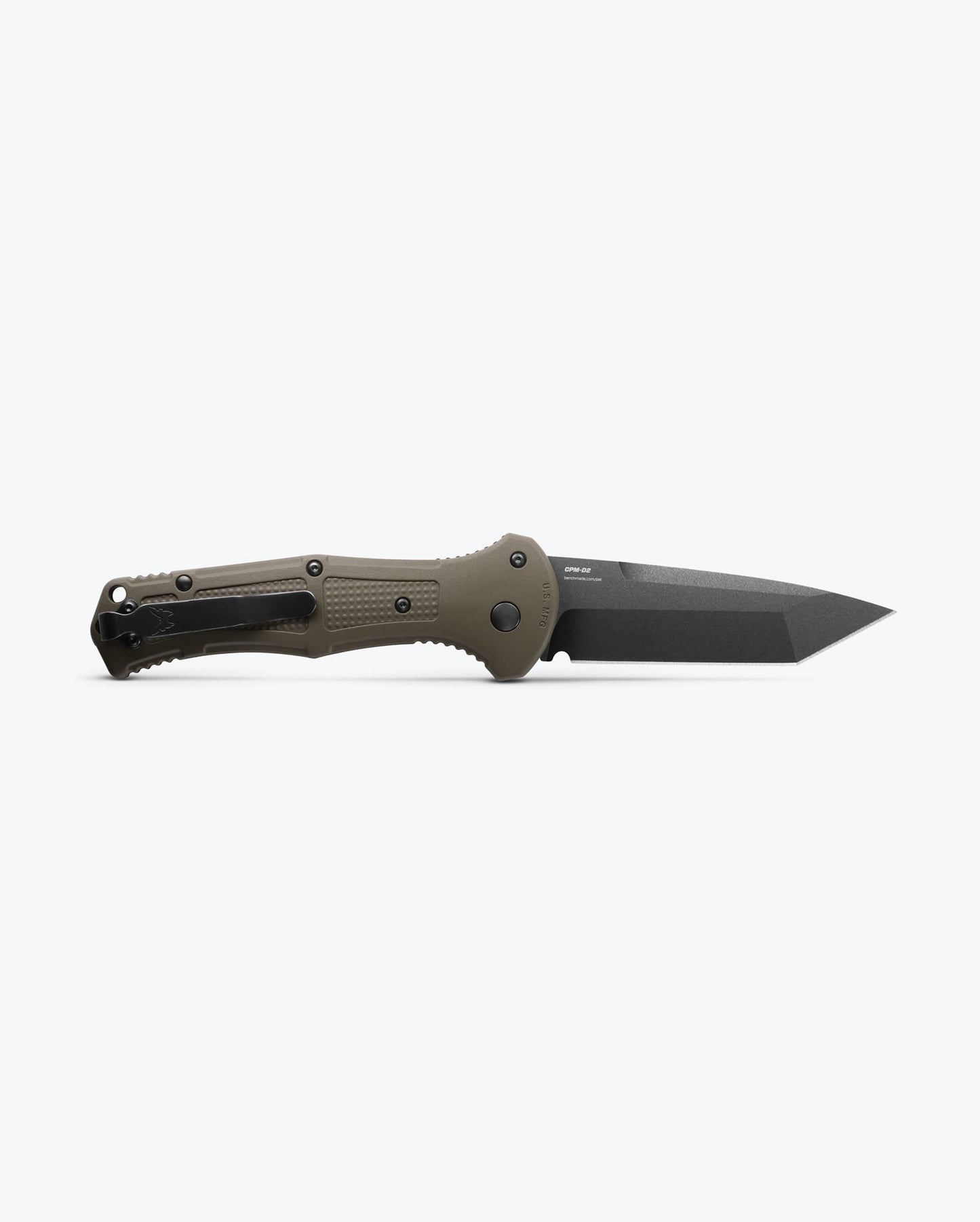 Benchmade Claymore 9071BK-1 blade detail, cobalt black CPM-D2 tanto
