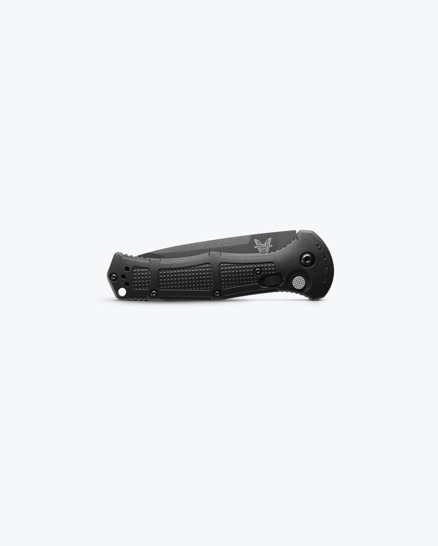Benchmade Claymore 9071BK closed view showing black Grivory handle