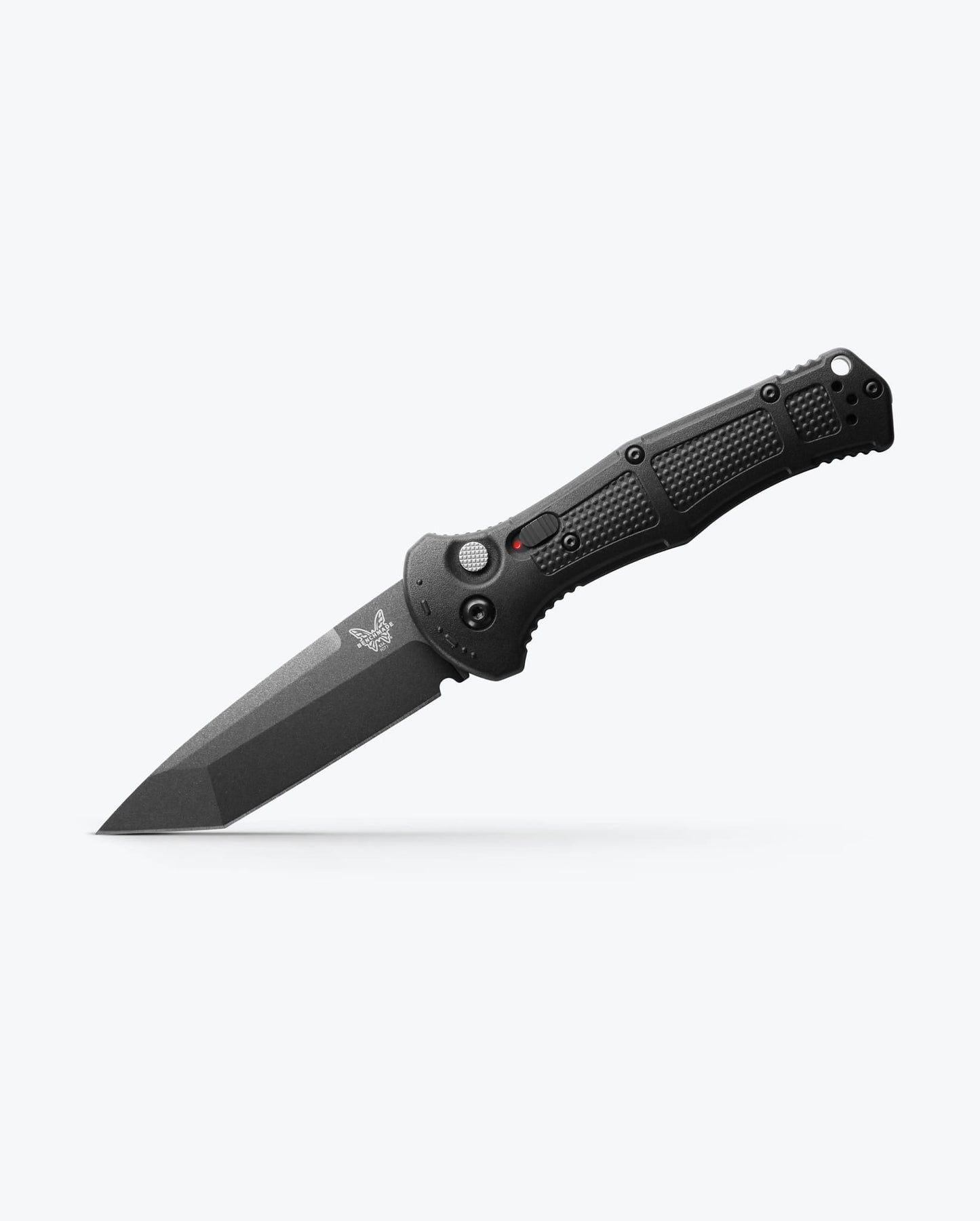 Benchmade Claymore 9071BK open position showing CPM-D2 tanto blade