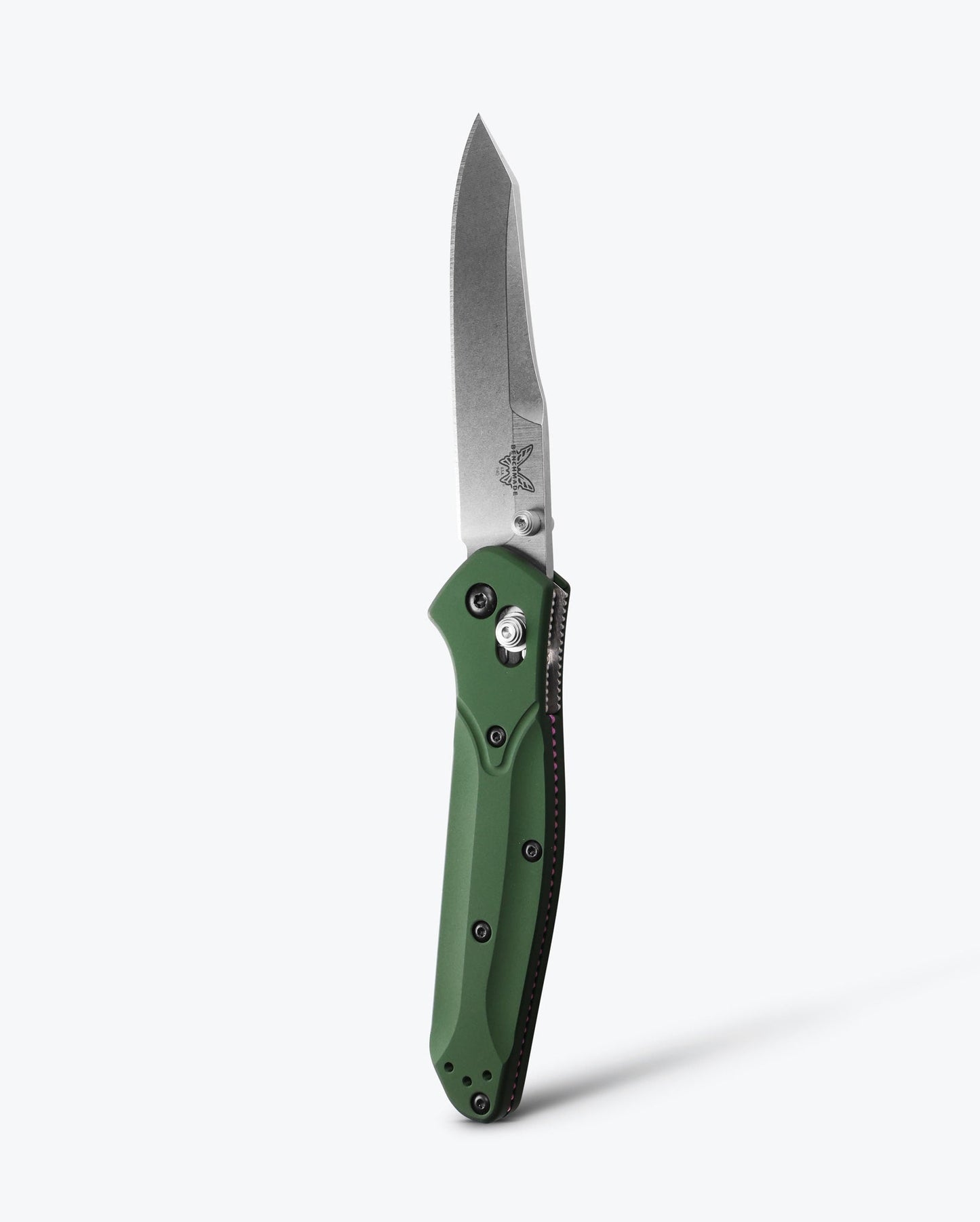 Benchmade Osborne 940 front view, 3.40 inch satin CPM-S30V reverse tanto folding knife