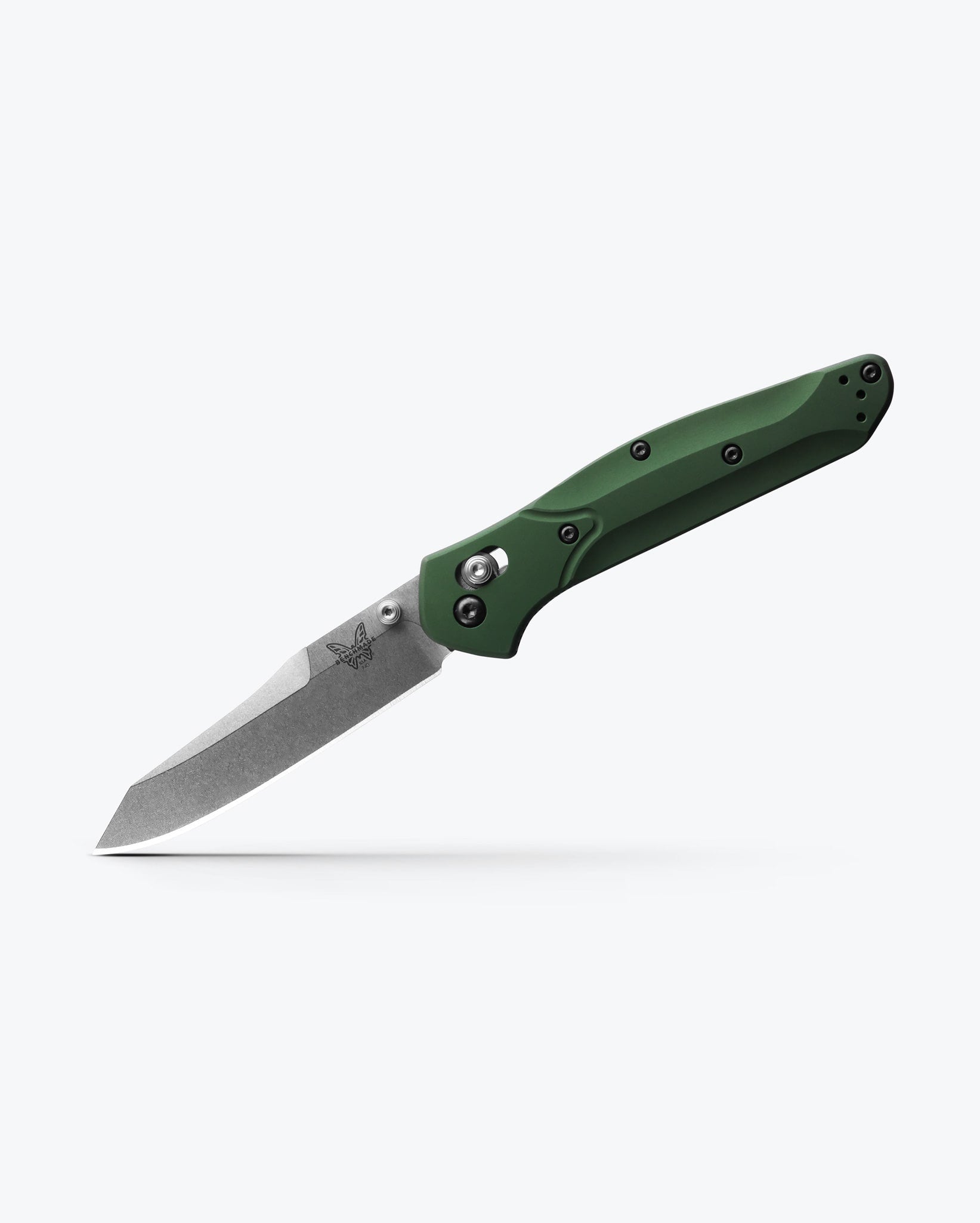 Benchmade Osborne 940 open position showing CPM-S30V reverse tanto blade