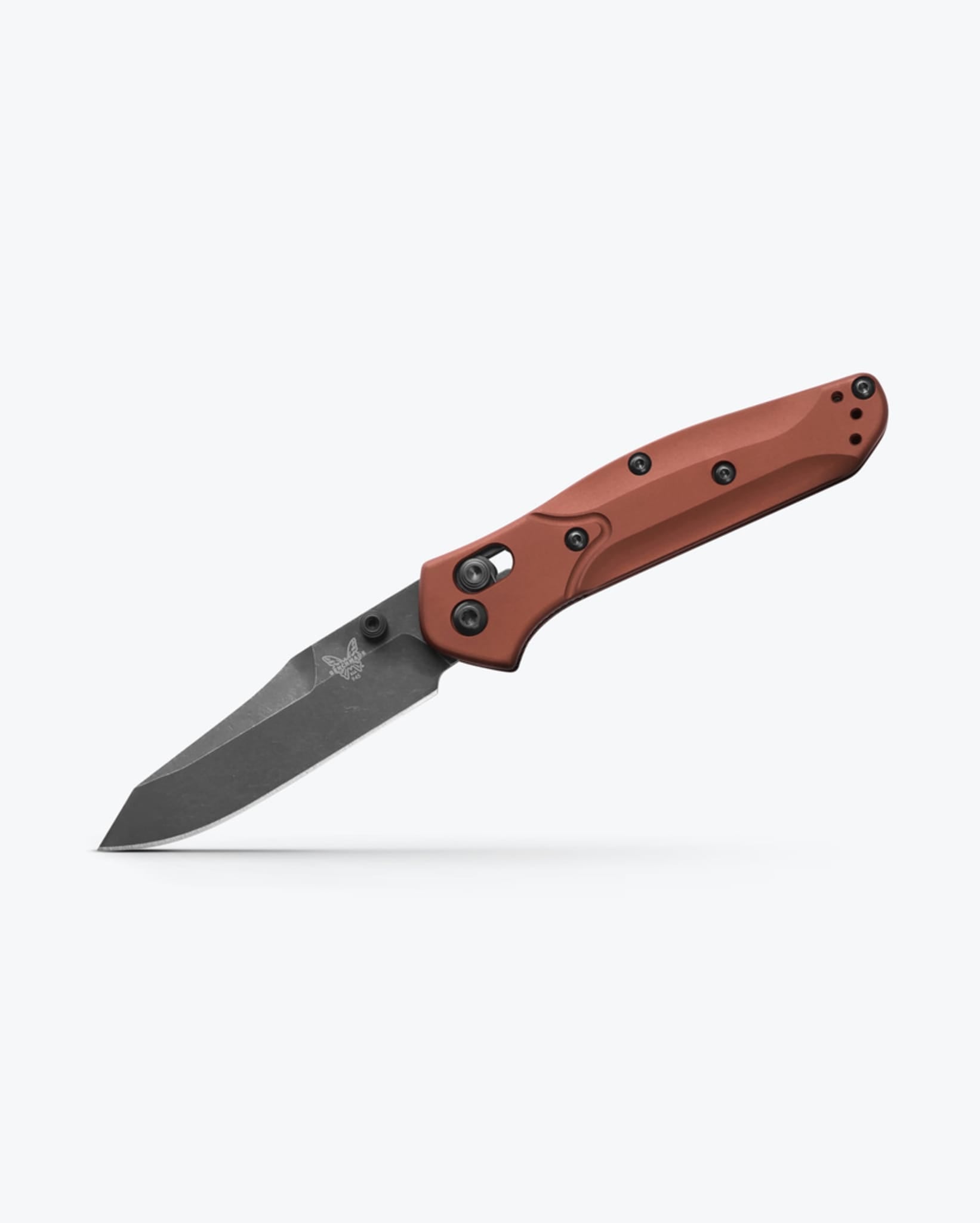 Benchmade Mini Osborne 945BK-03 open position showing CPM-MagnaCut reverse tanto blade