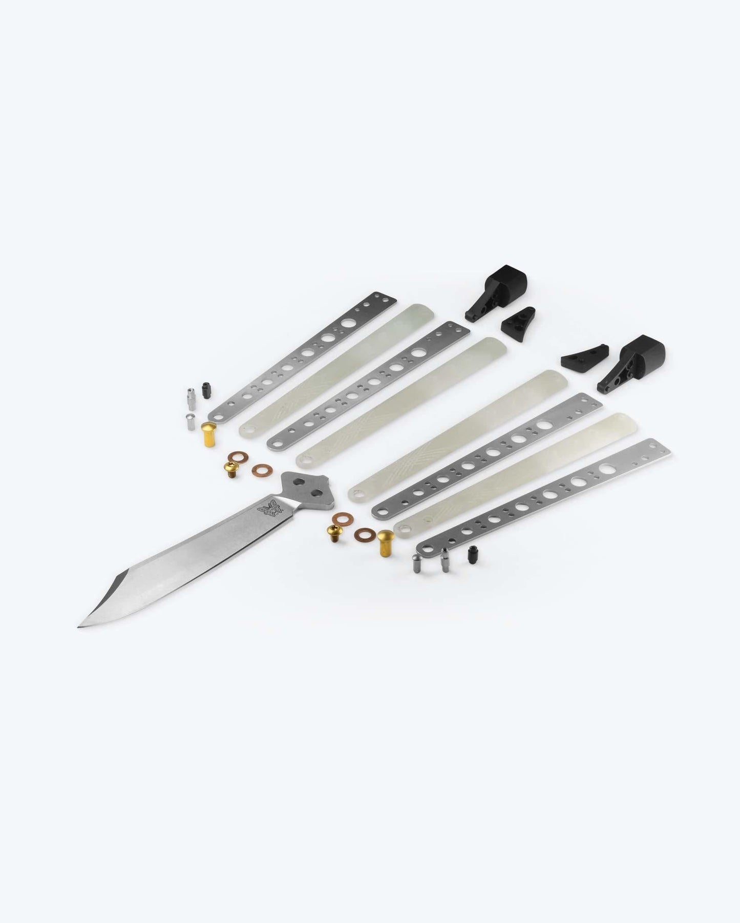 Benchmade Necron 99 balisong exploded parts view