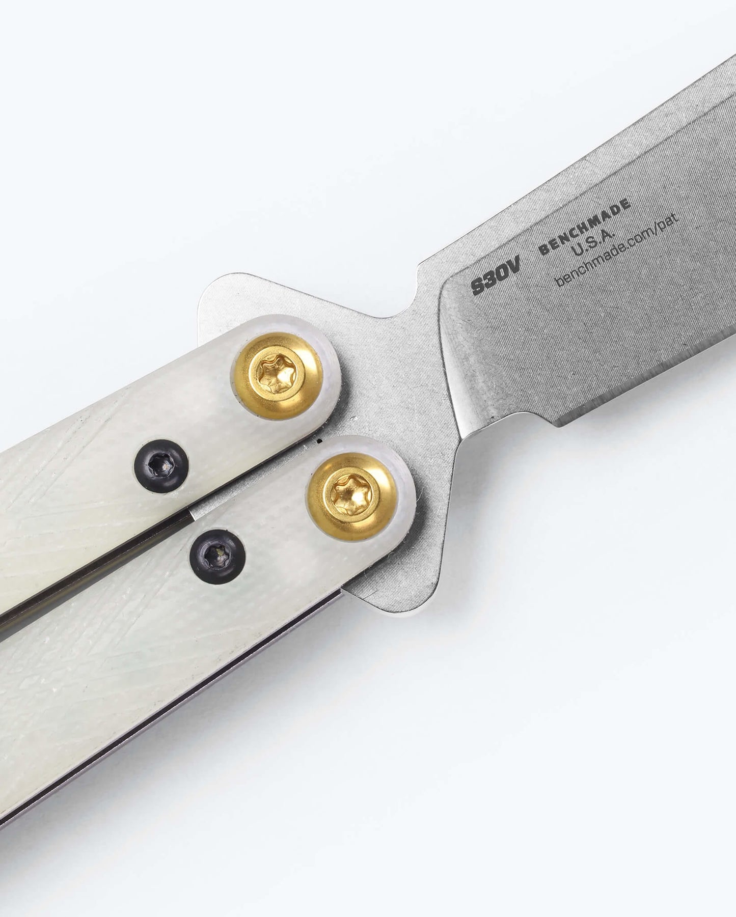 Benchmade Necron 99 pivot and adjustable weight hardware detail