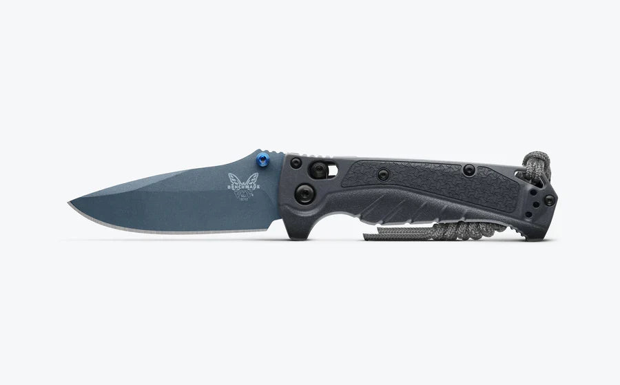 Benchmade Mini Adira 18065BT-01 plain-edge drop point blade detail