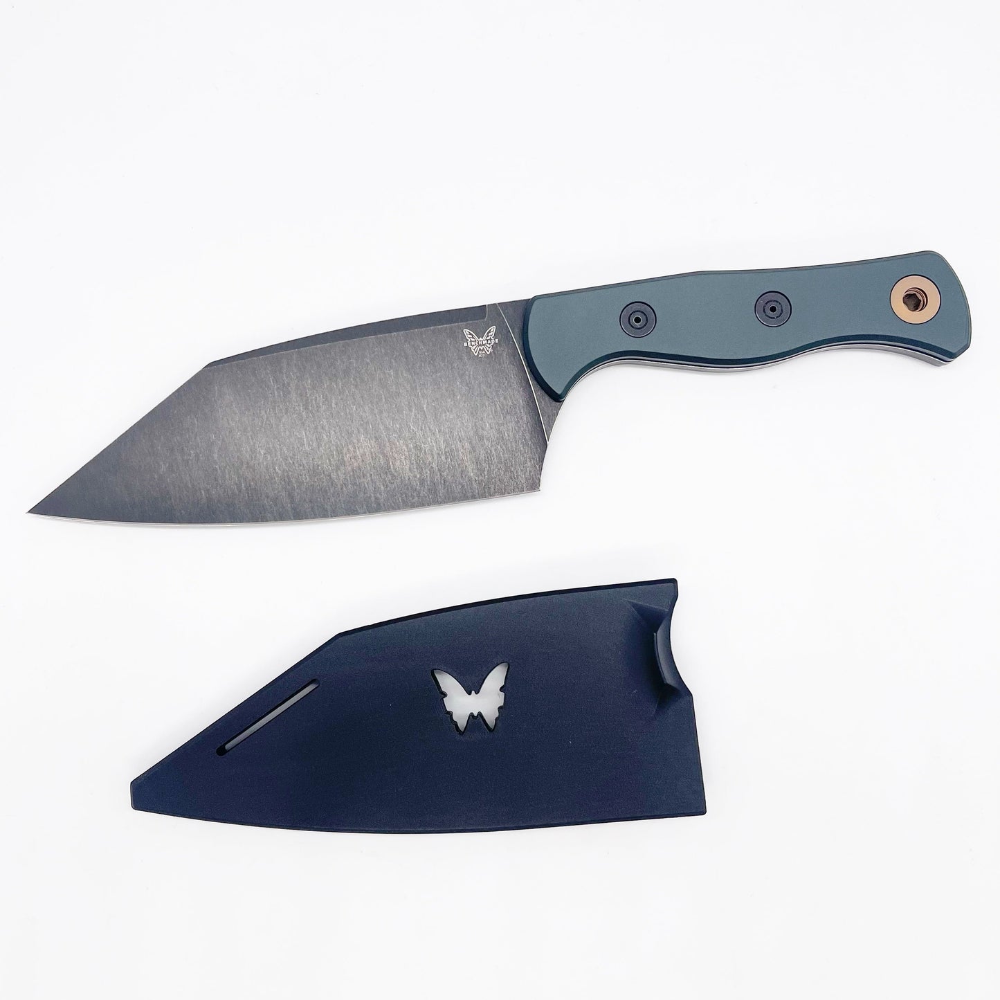 Benchmade Station Knife 4010BK-2501 Limited Edition green aluminum handle detail